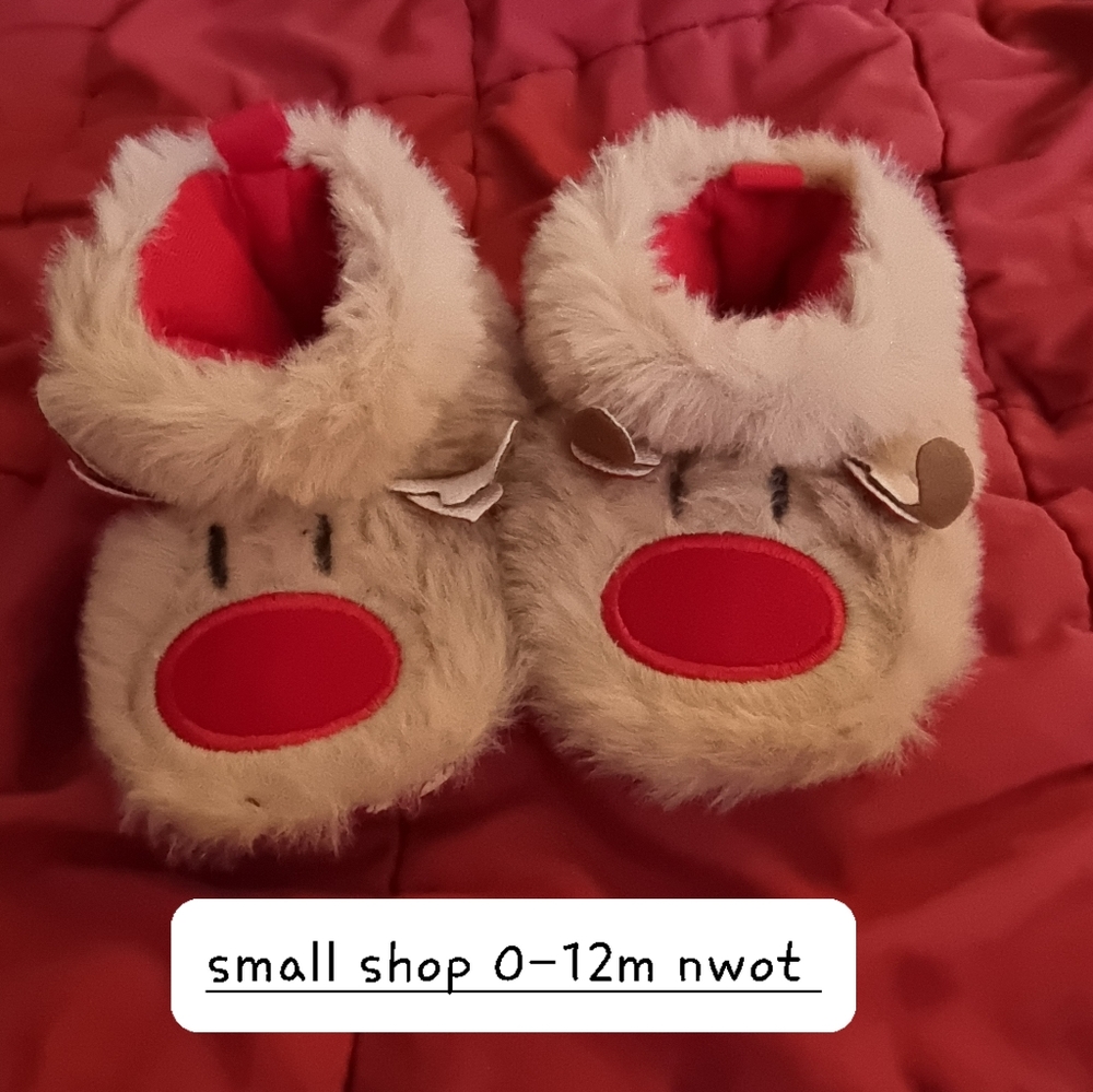 Infant reindeer booties, slippers 0-12m new
